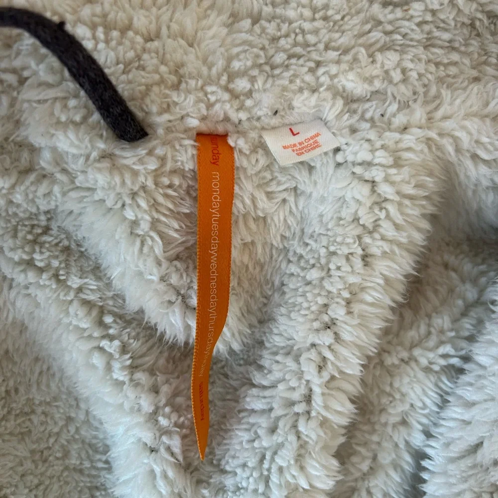 Anthropologie Saturday/Sunday Gray/Cream Sherpa Lined Women’s Robe Size Large